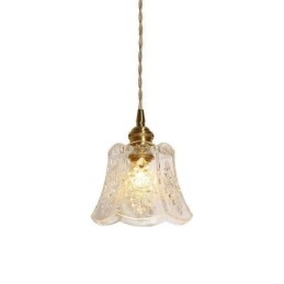 Lampe suspendue en forme de fleur, luminaire décoratif minimaliste en verre