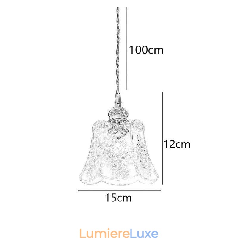 Lampe suspendue en forme de fleur, luminaire décoratif minimaliste en verre
