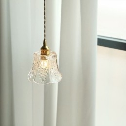 Lampe suspendue en forme de fleur, luminaire décoratif minimaliste en verre