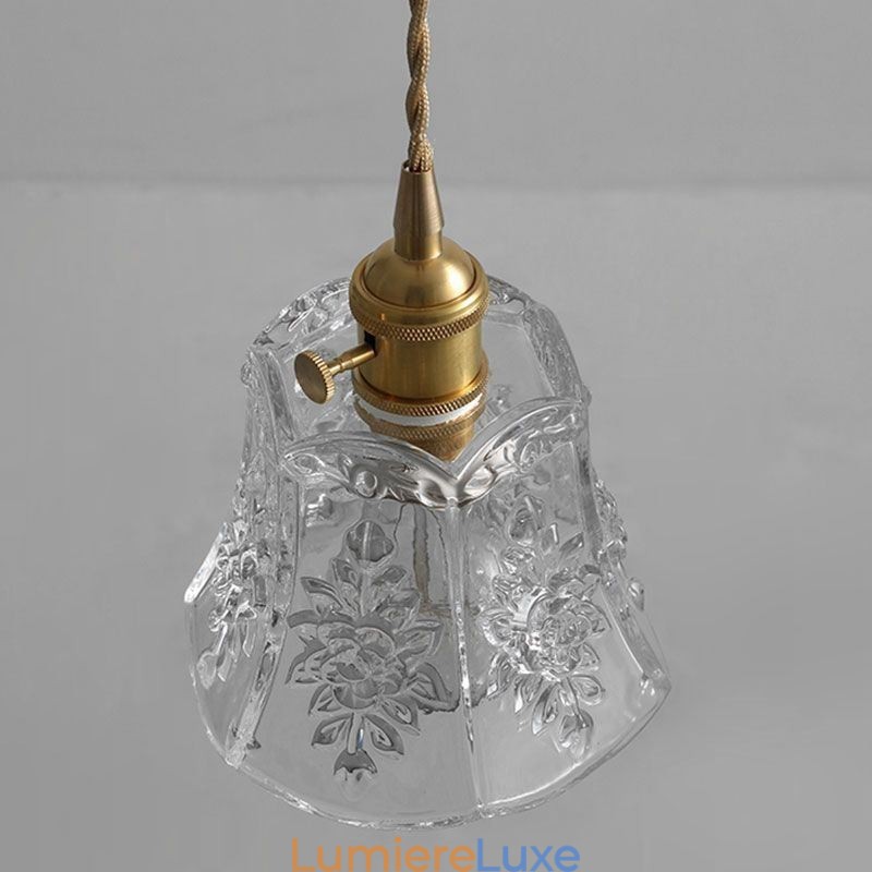 Lampe suspendue en forme de fleur, luminaire décoratif minimaliste en verre
