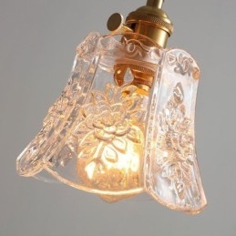 Lampe suspendue en forme de fleur, luminaire décoratif minimaliste en verre