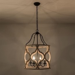 Suspension lanterne à 4 lumières de style vintage