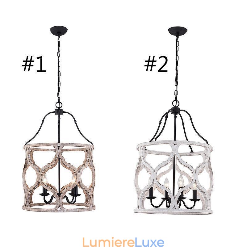 Suspension lanterne à 4 lumières de style vintage