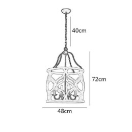 Suspension lanterne à 4 lumières de style vintage