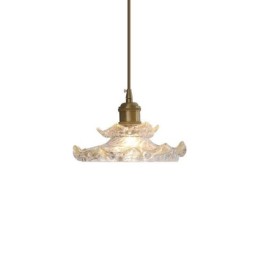 Suspension en verre de style japonais Lampe suspendue en verre de lotus