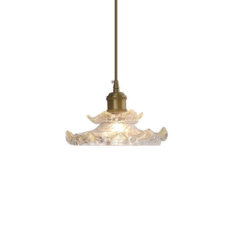Suspension en verre de style japonais Lampe suspendue en verre de lotus