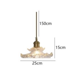 Suspension en verre de style japonais Lampe suspendue en verre de lotus