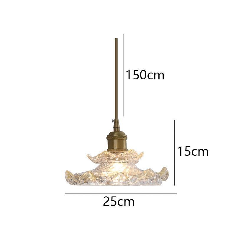 Suspension en verre de style japonais Lampe suspendue en verre de lotus
