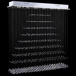 Lustre rectangulaire en cristal, luminaires de plafond, lampes et luminaires