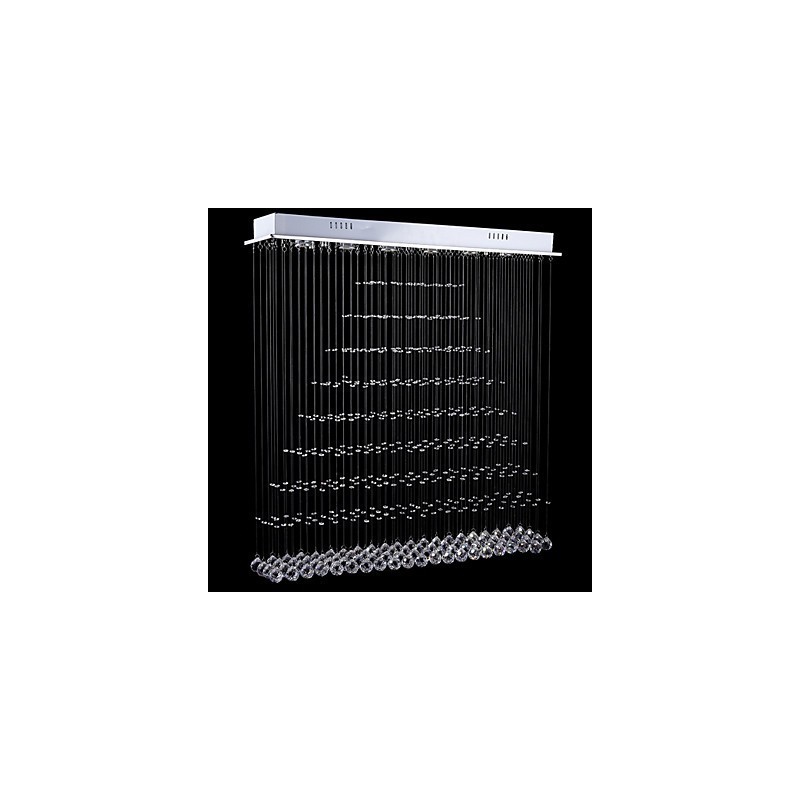 Lustre rectangulaire en cristal, luminaires de plafond, lampes et luminaires