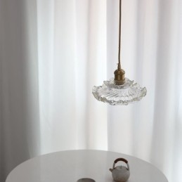 Suspension en verre de style japonais Lampe suspendue en verre de lotus