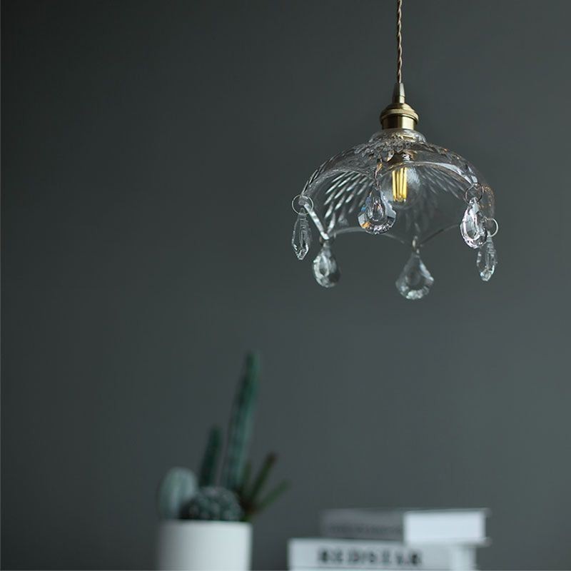 Lampe suspendue en verre minimaliste moderne à une seule lumière