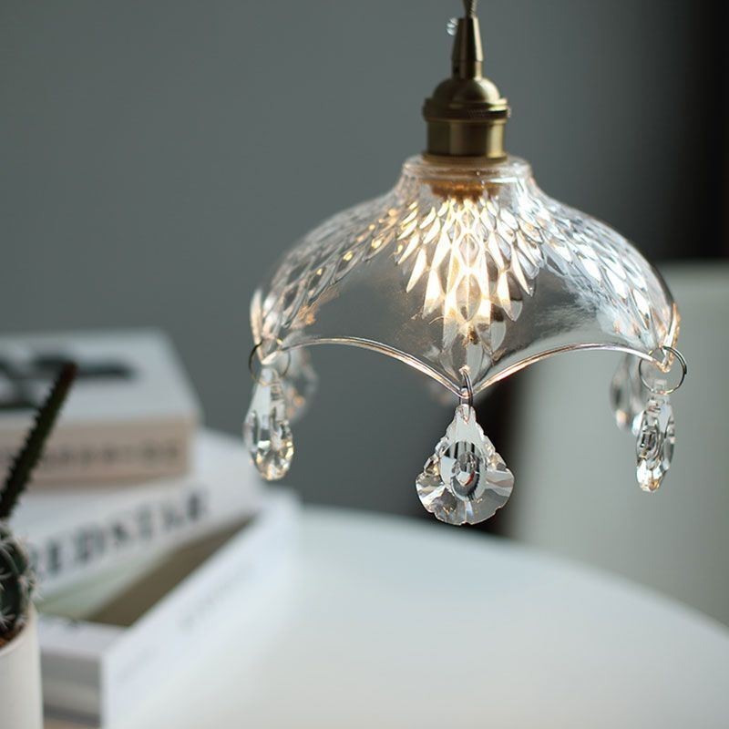 Lampe suspendue en verre minimaliste moderne à une seule lumière