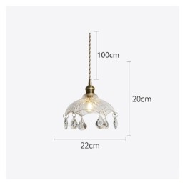 Lampe suspendue en verre minimaliste moderne à une seule lumière