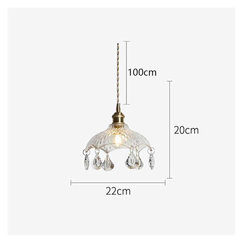Lampe suspendue en verre minimaliste moderne à une seule lumière