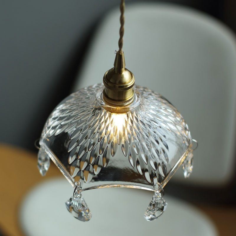 Lampe suspendue en verre minimaliste moderne à une seule lumière
