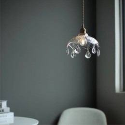 Lampe suspendue en verre minimaliste moderne à une seule lumière