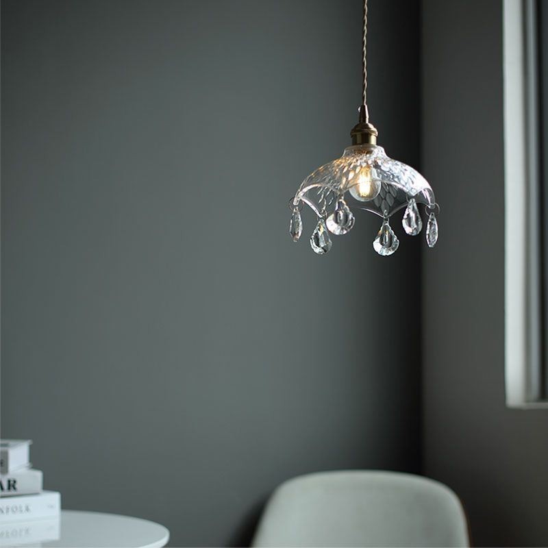 Lampe suspendue en verre minimaliste moderne à une seule lumière