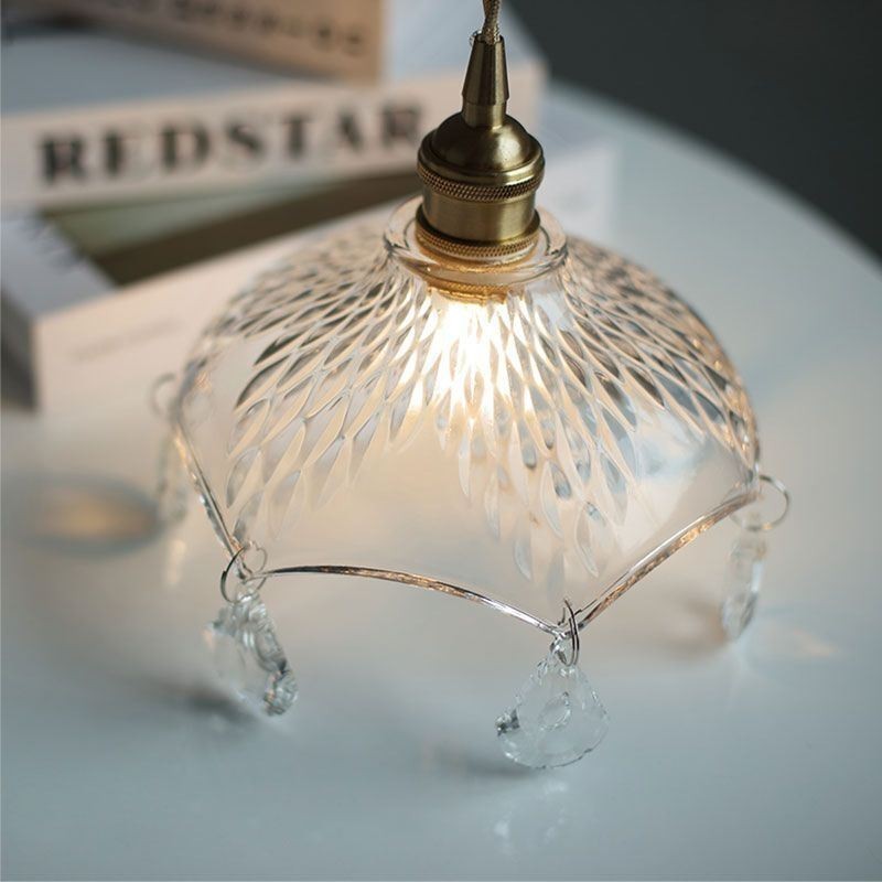 Lampe suspendue en verre minimaliste moderne à une seule lumière