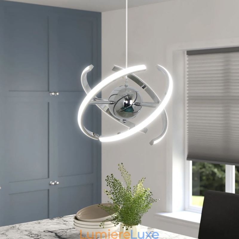 Plafonnier décoratif à suspension pivotante en forme de globe
