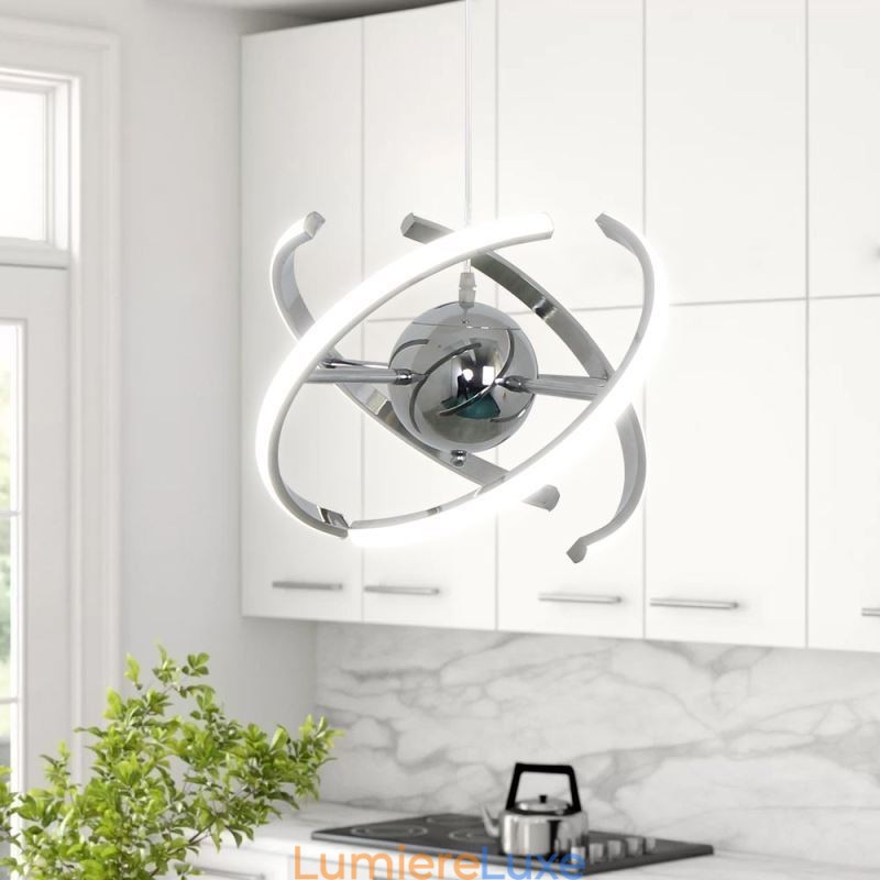 Plafonnier décoratif à suspension pivotante en forme de globe