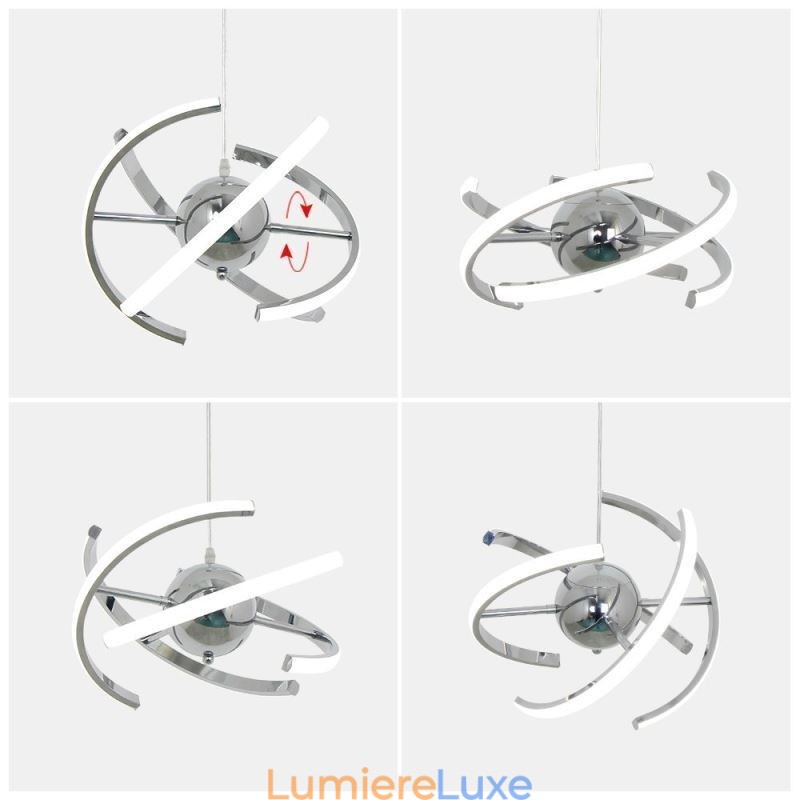 Plafonnier décoratif à suspension pivotante en forme de globe