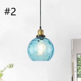 Suspension contemporaine en verre à motif d'eau rond