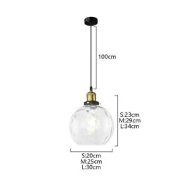 Suspension contemporaine en verre à motif d'eau rond