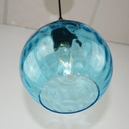 Suspension contemporaine en verre à motif d'eau rond