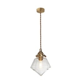 1 luminaire suspendu en verre diamanté à bulles