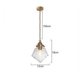 1 luminaire suspendu en verre diamanté à bulles