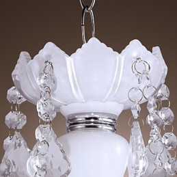 Lustre en cristal élégant à 5 lumières en blanc