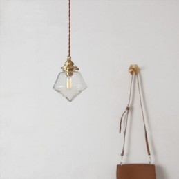 1 luminaire suspendu en verre diamanté à bulles
