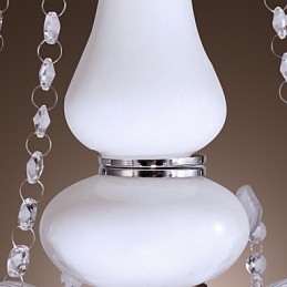 Lustre en cristal élégant à 5 lumières en blanc