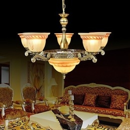 Lustre traditionnel classique vintage rétro en métal bronze