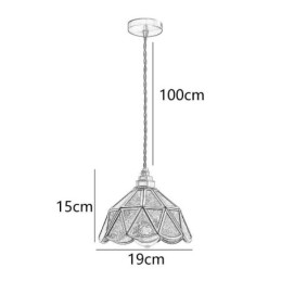 Suspension rétro en verre, plafonnier en verre de style japonais