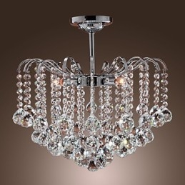 Lustre en métal peint en cristal contemporain moderne