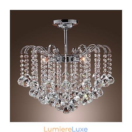 Lustre en métal peint en cristal contemporain moderne