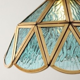 Suspension rétro en verre, plafonnier en verre de style japonais