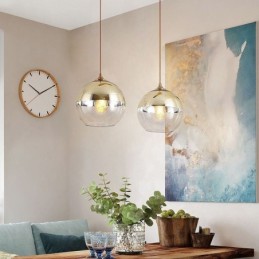 Suspension globe créative en fer et verre, éclairage décoratif