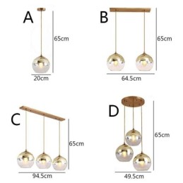 Suspension globe créative en fer et verre, éclairage décoratif