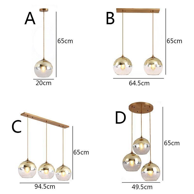 Suspension globe créative en fer et verre, éclairage décoratif
