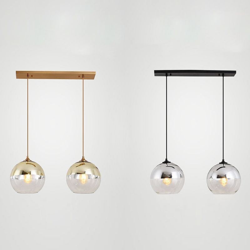 Suspension globe créative en fer et verre, éclairage décoratif