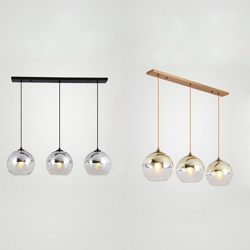 Suspension globe créative en fer et verre, éclairage décoratif