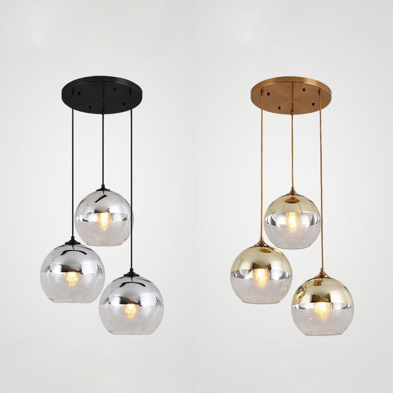 Suspension globe créative en fer et verre, éclairage décoratif