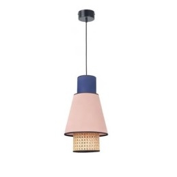 Lampe suspendue à 1 abat-jour en bambou tressé