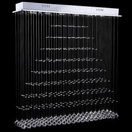 Lustre rectangulaire en cristal, luminaires de plafond, lampes et luminaires