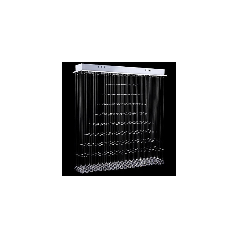 Lustre rectangulaire en cristal, luminaires de plafond, lampes et luminaires