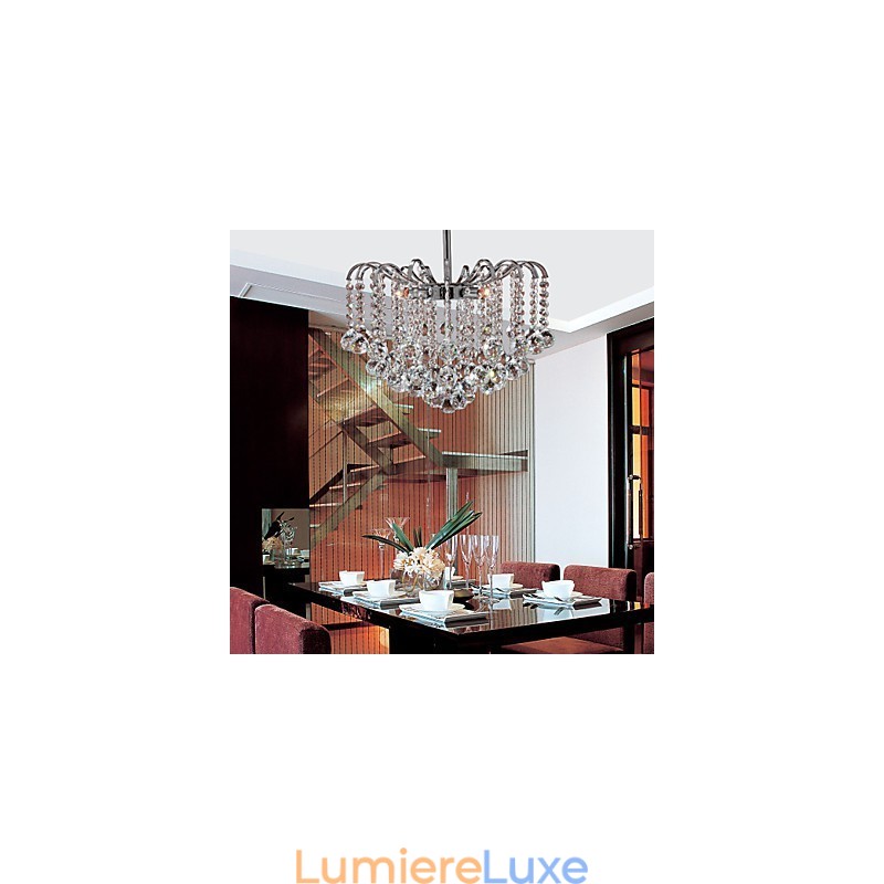 Lustre en métal peint en cristal contemporain moderne