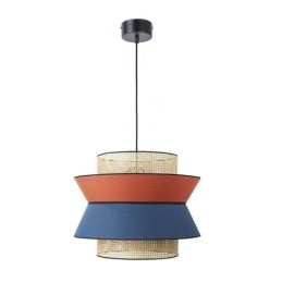 Lampe suspendue à 1 abat-jour en bambou tressé